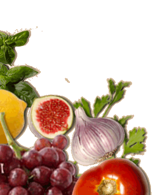 grapes, tomato, garlic, basil, parsley, fig, lemon