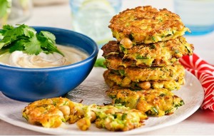 Zucchini chickpea fritters