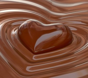 Chocolate heart melted